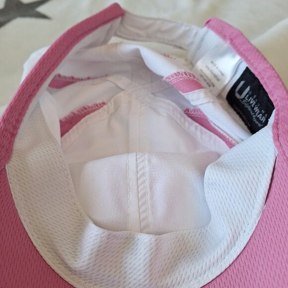 Headsweats Live Ultimate White & Pink Running Hat Cap Healthy Happy - Picture 9 of 11